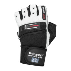 Power System Wrist Wrap Gloves No Compromise PS 2700 1 ζευγάρι - λευκό-μαύρο