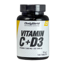BodyWorld Vitamín C + D3 100 Tabletten