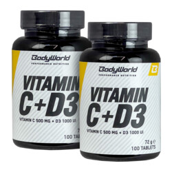 BodyWorld 2x Vitamin C + D3 1000 UI 100 tbl
