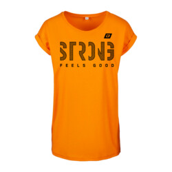 BodyWorld Damen-T-Shirt STRONG Pattern Extended Shoulder paradise orange