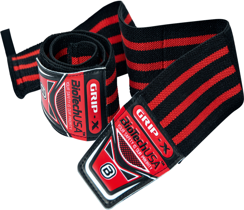 BioTech USA Bedford 7 Wrist Bandage 50 Cm - 1 Paar Schwarz Und Rot