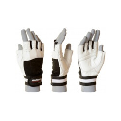 MadMax Fitnes rokavice Clasic White MFG-248W 1 par