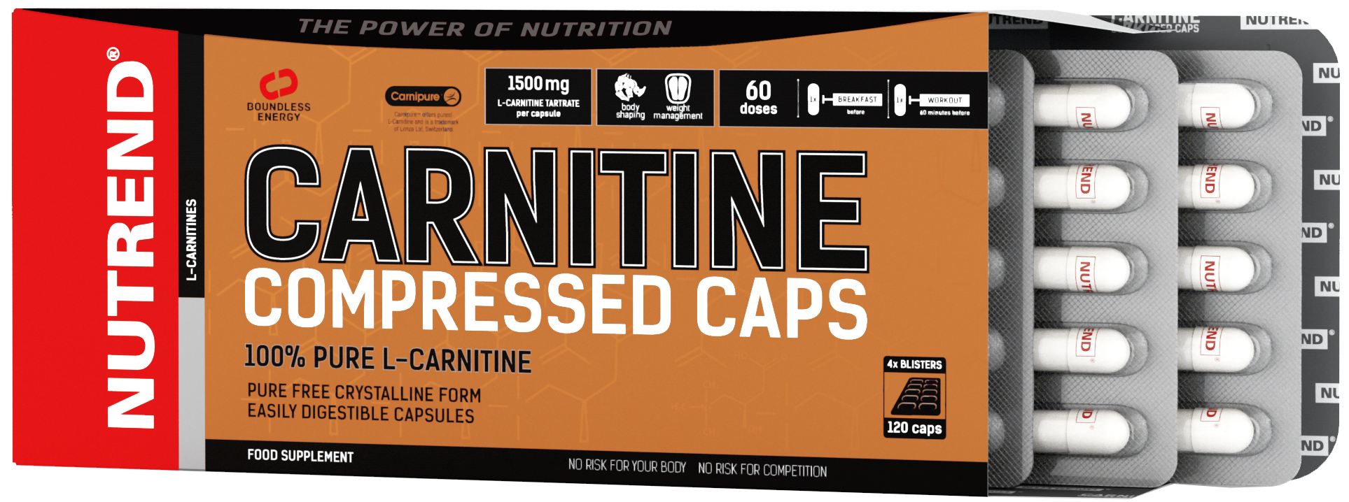 Nutrend Carnitine Compressed Caps 120 Capsules