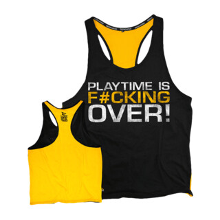 Dedicated Nutrition Yellow Back Stringer PLAYTIME IS OVER