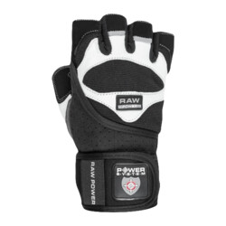 Power System Wrist Wrap Gloves Raw Power PS 2850 1 pari - musta-valkoinen