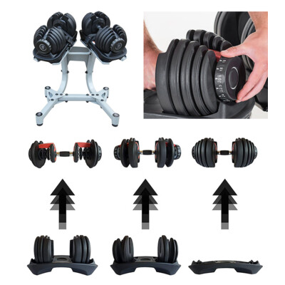 BodyWorld Adjustable one-handed dumbbells (pair) 2x 2.5-24 kg