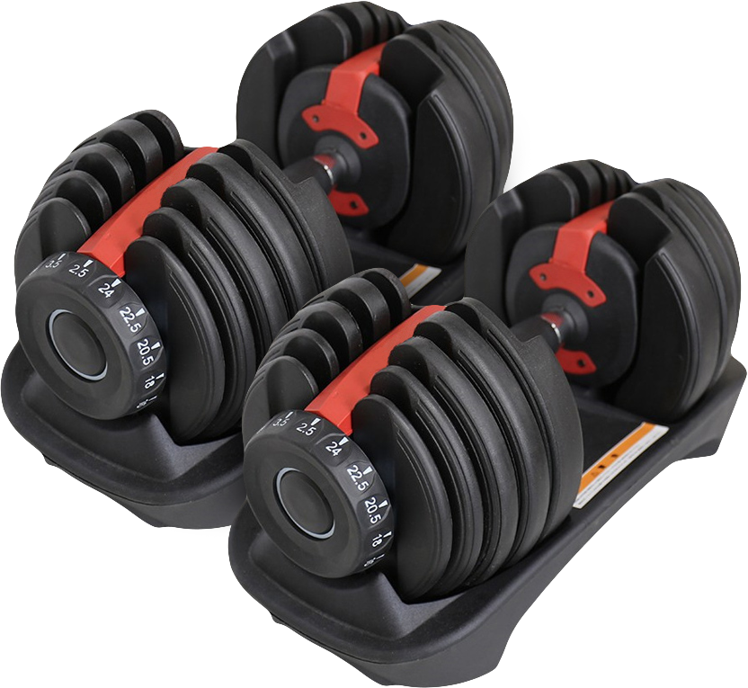 BodyWorld Adjustable dumbbells (pair) 2x 2.5-24 kg black.