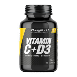 BodyWorld Vitamín C + D3 100 Tabletten