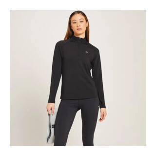 MyProtein Womens Linear Mark Training 1/4 Zip Top black