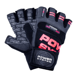 Power System Wrist Wrap Gloves Power Grip PS 2800 1 par - röd