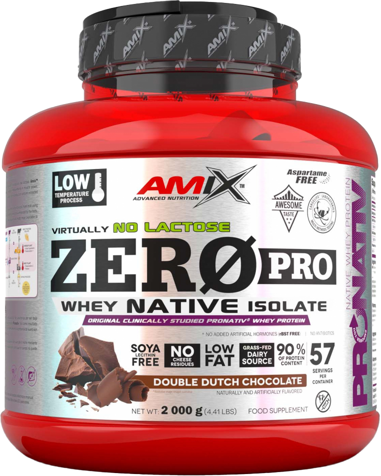 Amix ZeroPro Protein 2000 g strawberry ice cream.