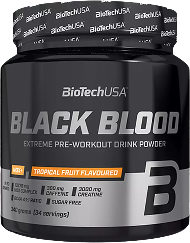 BioTech USA Black Blood NOX+ 340 G čučoriedka-limetka