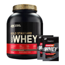 Optimum Nutrition 100% Whey Gold Standard 2270 g + 2x Quantum Whey 30 g ΔΩΡΕΑΝ