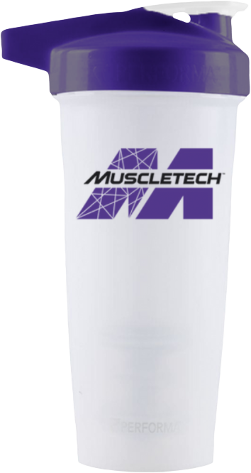 MuscleTech Shaker Cup 828 Ml Transparentná Biela-fialová