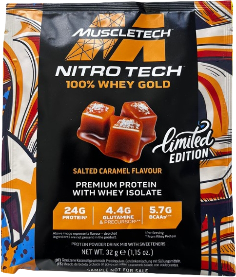 MuscleTech Nitro-Tech 100% Whey Gold 32 G Gesalzenes Karamell