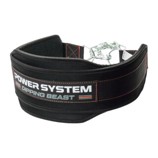 Power System Neoprene Dip Belt with Chain Dipping Beast PS 3860 noir / rouge