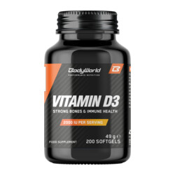 BodyWorld Vitamin D3 2000 IU 200 kapslar