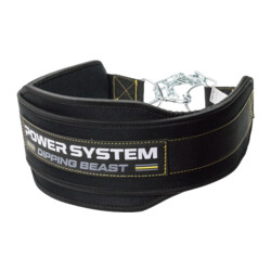 Power System Neoprene Dip Belt with Chain Dipping Beast PS 3860 Schwarz / Gelb