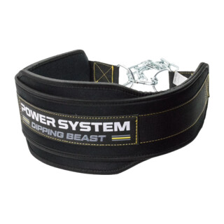 Power System Neoprene Dip Belt with Chain Dipping Beast PS 3860 noir / jaune