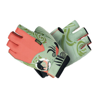 MadMax Women's fitness gloves Rats with Swarovski elements MFG-730 verde-portocaliu