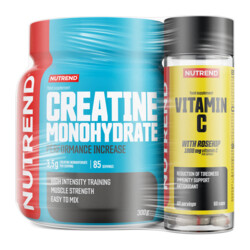 Nutrend Creatine Monohydrate 300 g + Vitamin C 1000 mg with rose hips 60 capsules