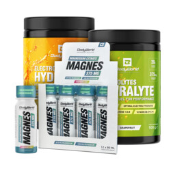 BodyWorld 2x Electrolytes Hydralyte 500 g + Magnesium Shot 12 x 80 ml ZADARMO